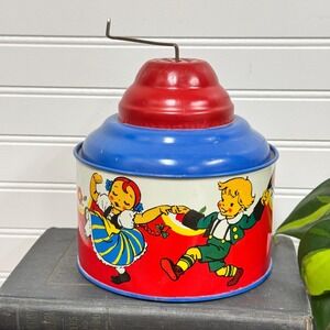Vintage 1940s Ohio Art Tin Noise Maker: Colorful Nursery Decor